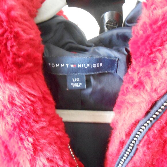 TOMMY HILFIGER COLORBLOCK FAUX FUR COAT-WOMEN'S SIZE LARGE-VERY GOOD CONDITION - Picture 7 of 7